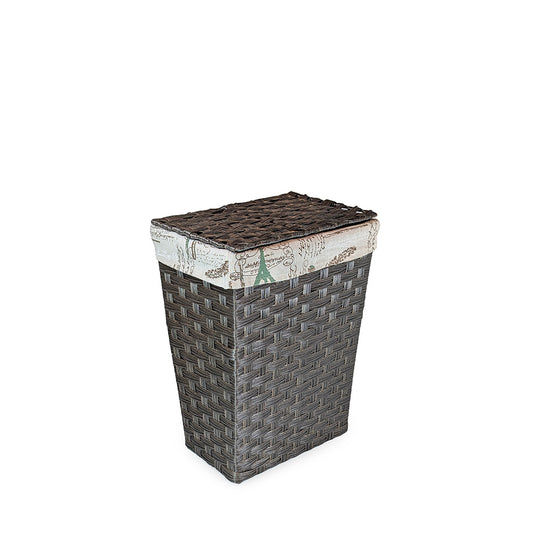 Rattan Laundry Hamper w/ Fabric Lining Small