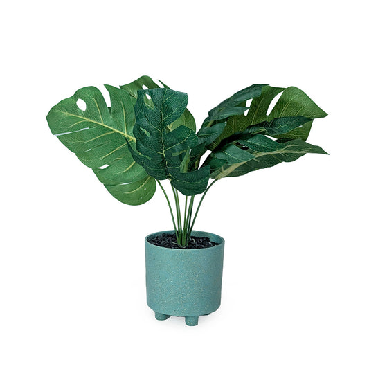 Artificial Plant in Plastic Pot Blue