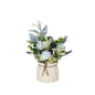 Artificial Blue Bouquet in White Ceramic Pot