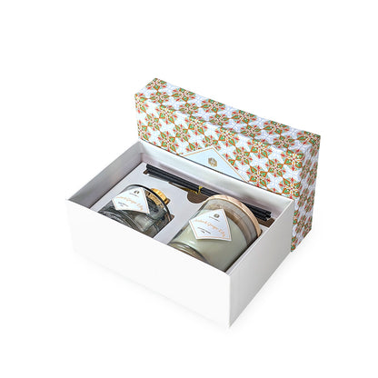 Scented Candle and Fragrance Diffuser Set - Amber & Ginger