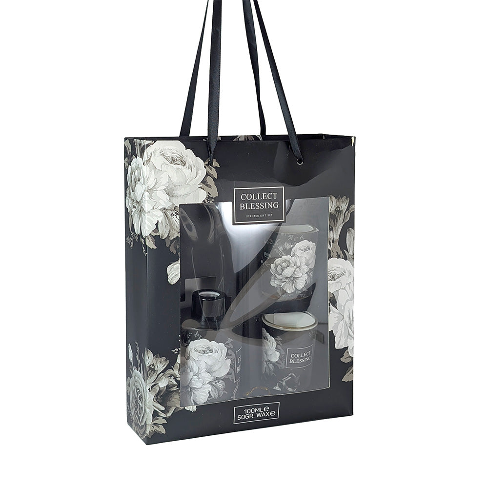 Scented Candles and Fragrance Diffuser Gift Set - Lemon Grass & Ginger