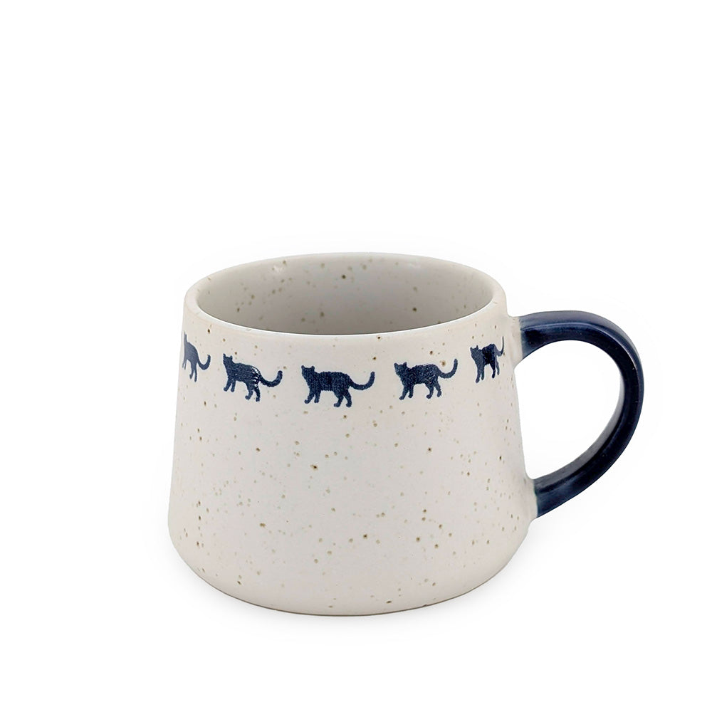 Speckled Mug with Blue Cats