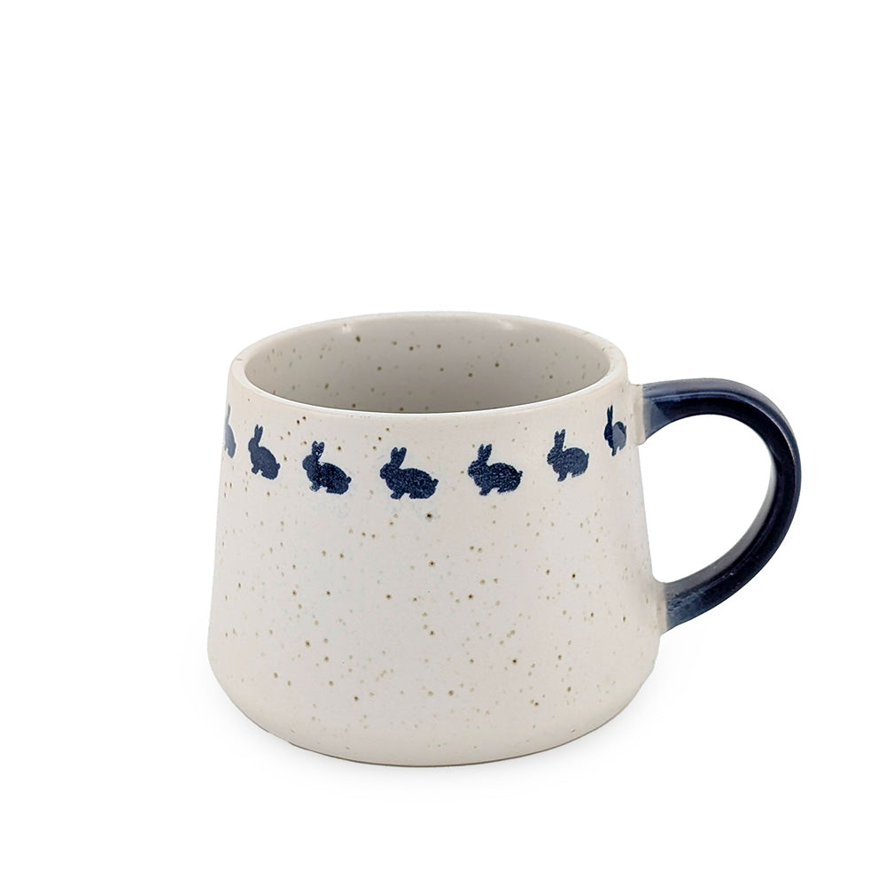 Speckled Mug with Blue Rabbits