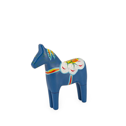 Wooden Blue Horse Christmas Small