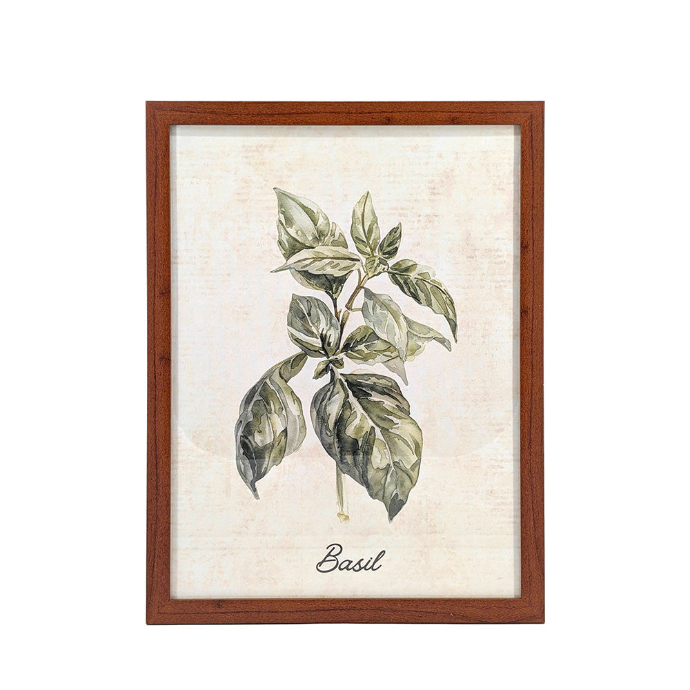 Plastic Wood Framed Wall Art Basil 33x43cm