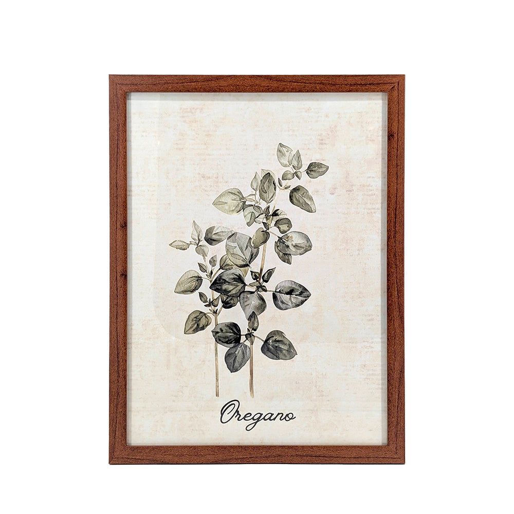 Plastic Wood Framed Wall Art Oregano 33x43cm