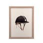 Wood Framed Wall Art Horse Rider's Helmet 33x43cm