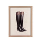 Wood Framed Wall Art Horse Rider's Boots 33x43cm