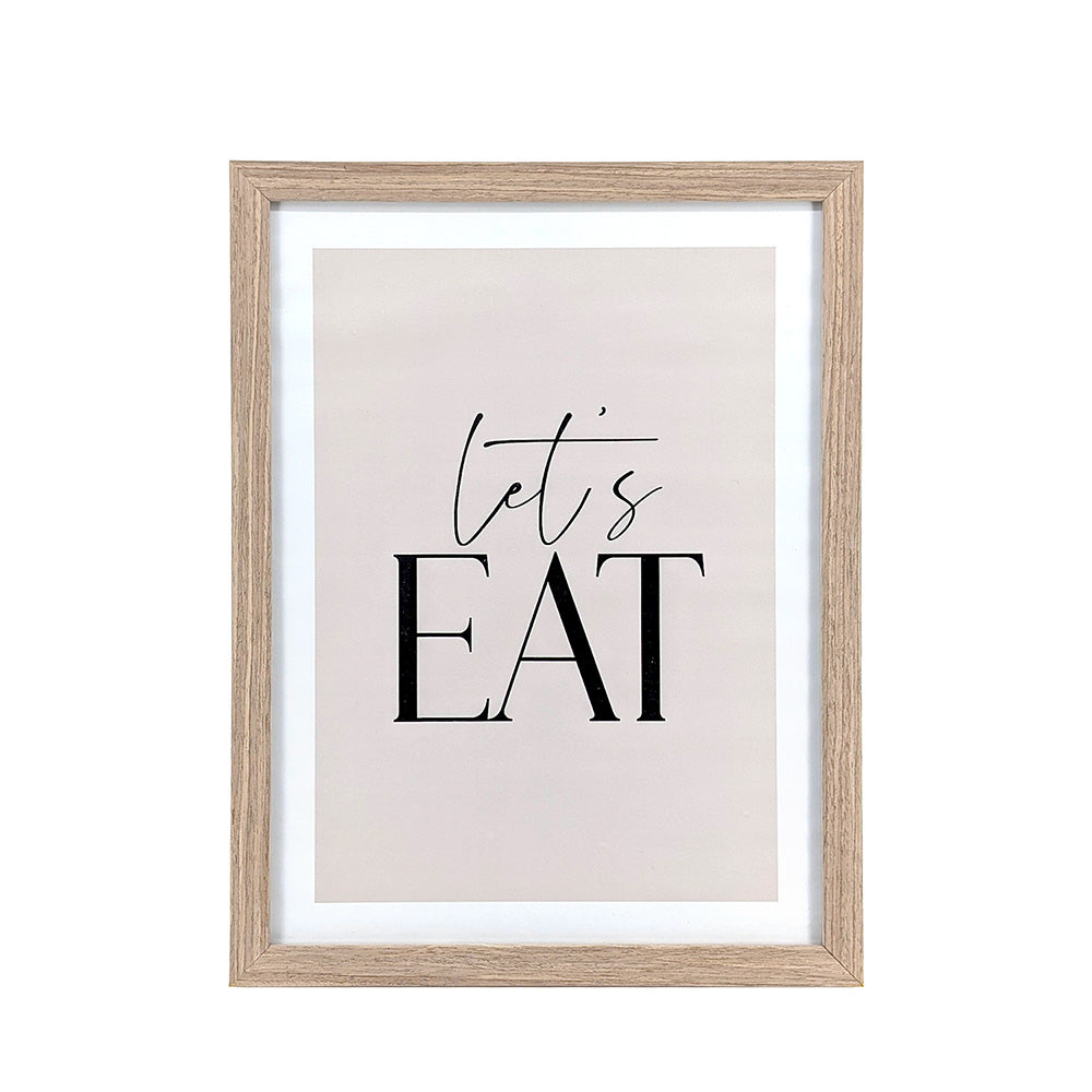 Wood Framed Wall Art Let's Eat 33x43cm