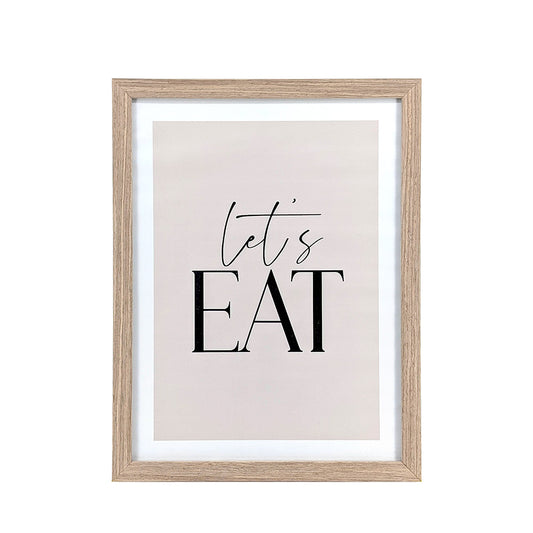 Wood Framed Wall Art Let's Eat 33x43cm