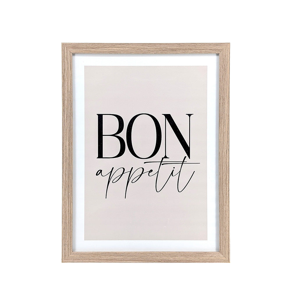 Wood Framed Wall Art Bon Appetit 33x43cm