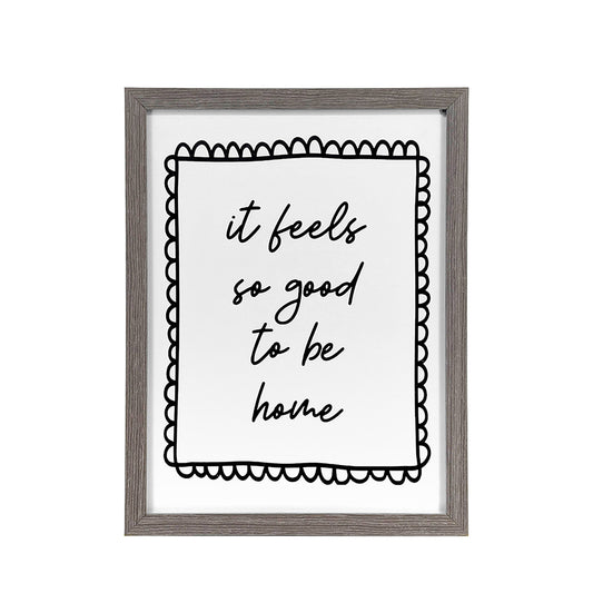Dark Wood Framed Wall Art Good To Be Home 33x43cm