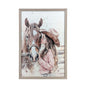 Gray Wood Framed Wall Art Horse & Girl 43x63cm