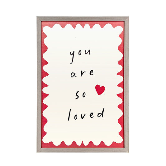 Gray Wood Framed Wall Art You Are So Loved 43x63cm