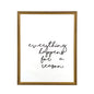 Vintage Gold Framed Wall Art Everything Happens For A Reason 43x53cm