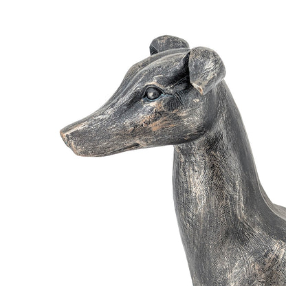 Resin Greyhound Statue Black