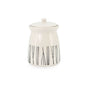 White Ceramic Jar w/ Stripes