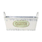 White Tin Planter Rectangle Large