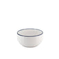 Ceramic Dinner Set White with Blue Trim