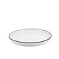 Ceramic Dinner Set White with Blue Trim