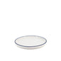 Ceramic Dinner Set White with Blue Trim