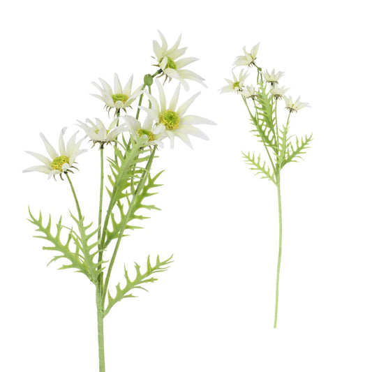 Artificial Flannel Flower White 60cm