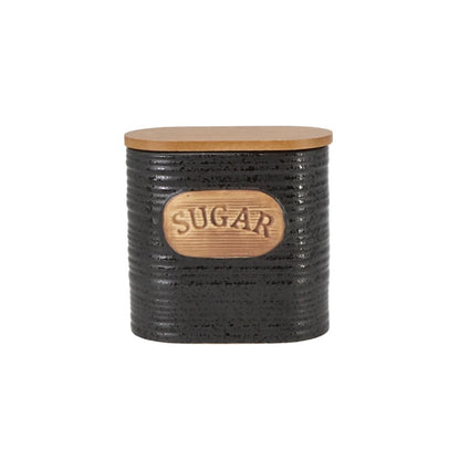 Black Ceramic Sugar Tea Coffee Jars