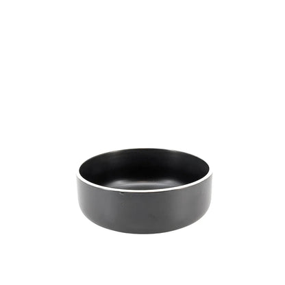 Ceramic Dinner Set Black with White Trim