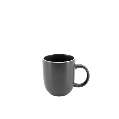 Ceramic Dinner Set Black with White Trim