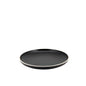 Ceramic Dinner Set Black with White Trim
