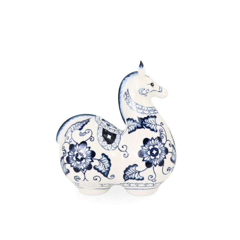 Ceramic China Blue Horse Girl