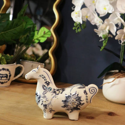 Ceramic China Blue Horse Small