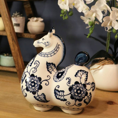Ceramic China Blue Horse Boy