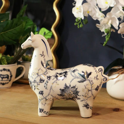 Ceramic China Blue Horse Large