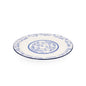 Enamel Metal Tray Round Blue Floral 35cm