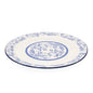 Enamel Metal Tray Round Blue Floral 40cm
