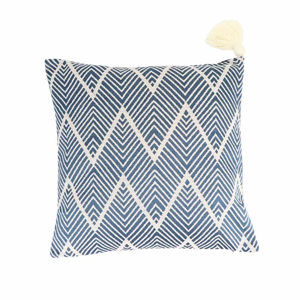 Cushion Case w/ Tassel Blue 45x45cm