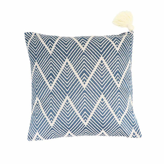 Cushion Case w/ Tassel Blue 45x45cm