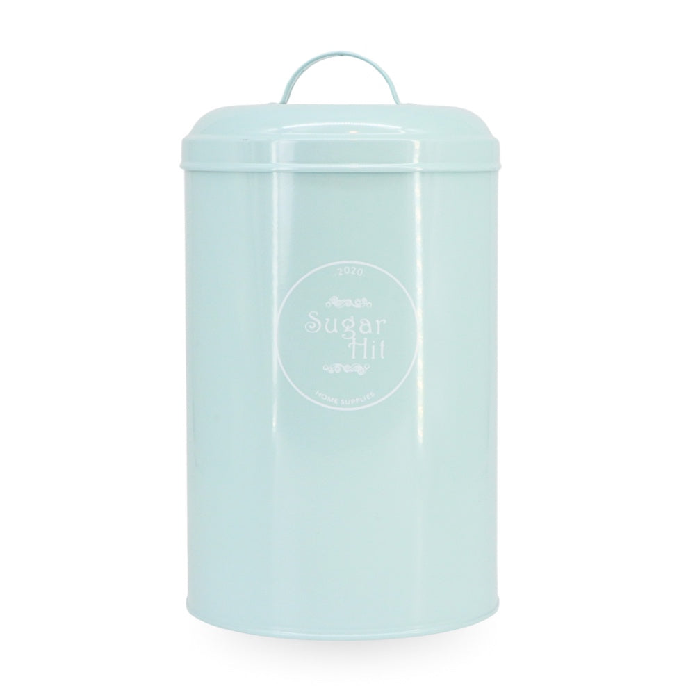 Blue Enamel Metal Sugar Coffee Tea Canister