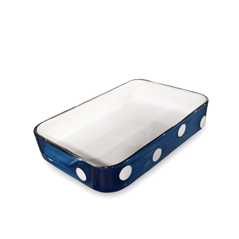 Ceramic Casserole Dish Blue Large