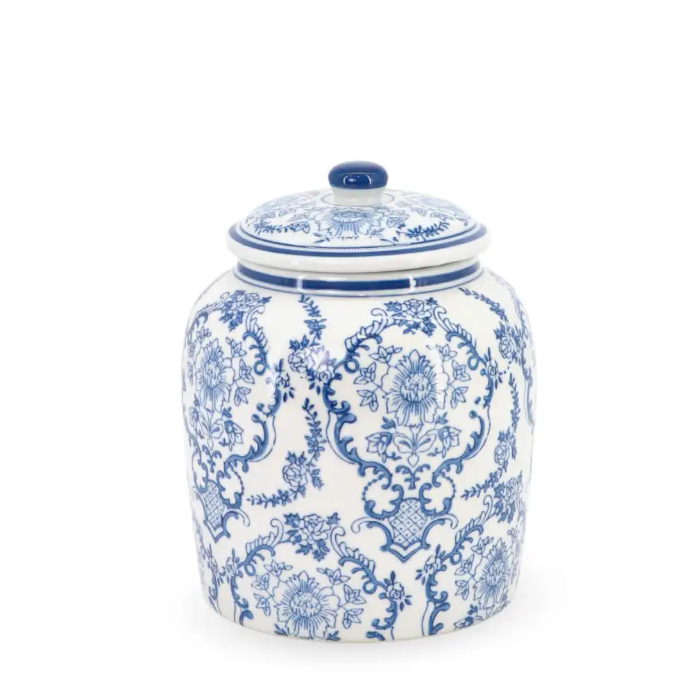 Ceramic China Blue Vase w/ Lid 25cm