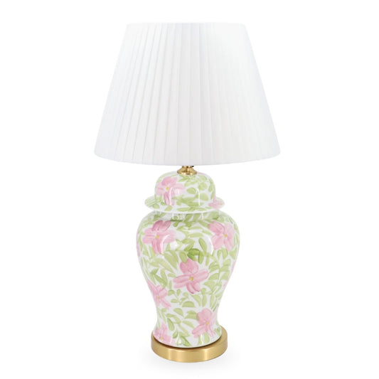 Ceramic Table Lamp Green Floral 66cm