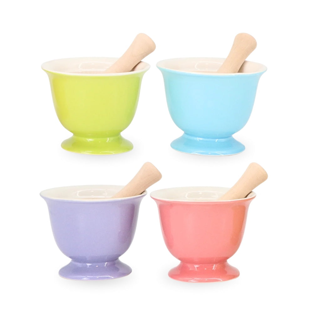 Ceramic Mortar And Wooden Pestle