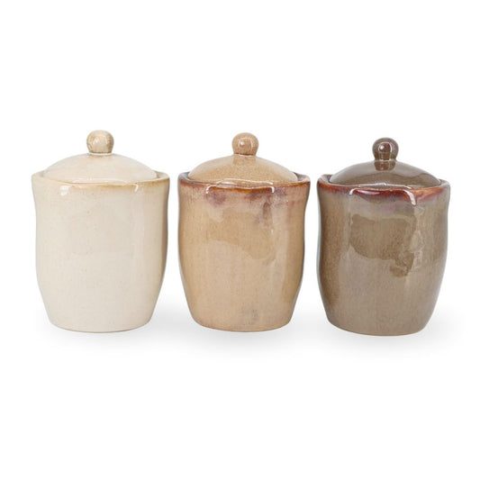 Rustic Ceramic Sugar Tea Coffee Jars