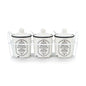 3 Pcs Vintage Ceramic Jars w/ Metal Stand White