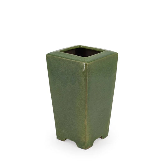 Ceramic Vase Square Green 20cm