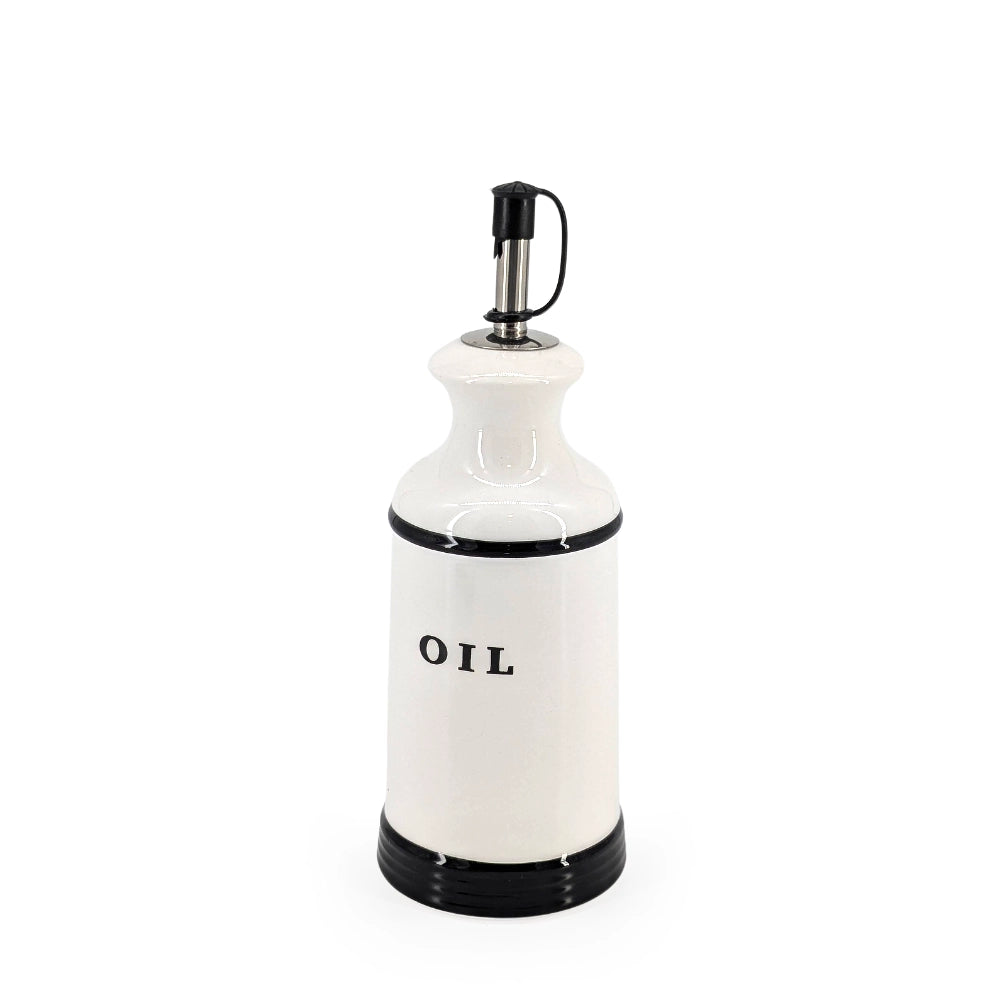 Ceramic Oil Bottle Black & White