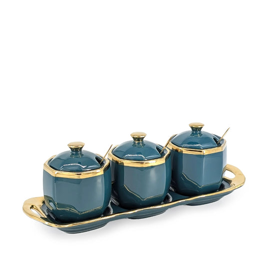 Ceramic Sugar/Coffee/Tea Jars - Green