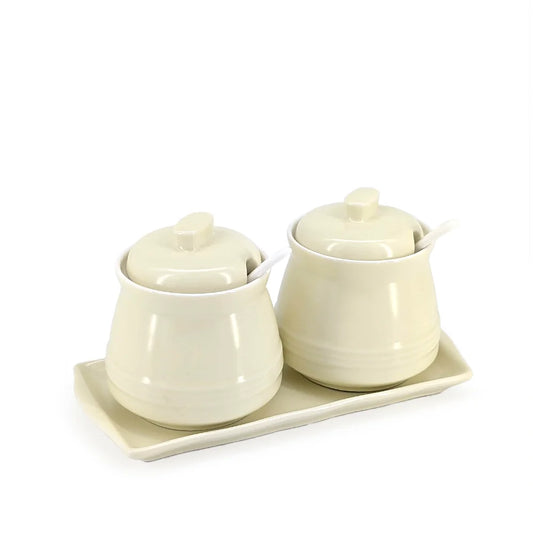 Ceramic Sugar/Coffee/Tea Jars - Cream