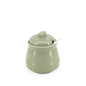 Ceramic Sugar Jar w/ Ceramic Spoon - Green